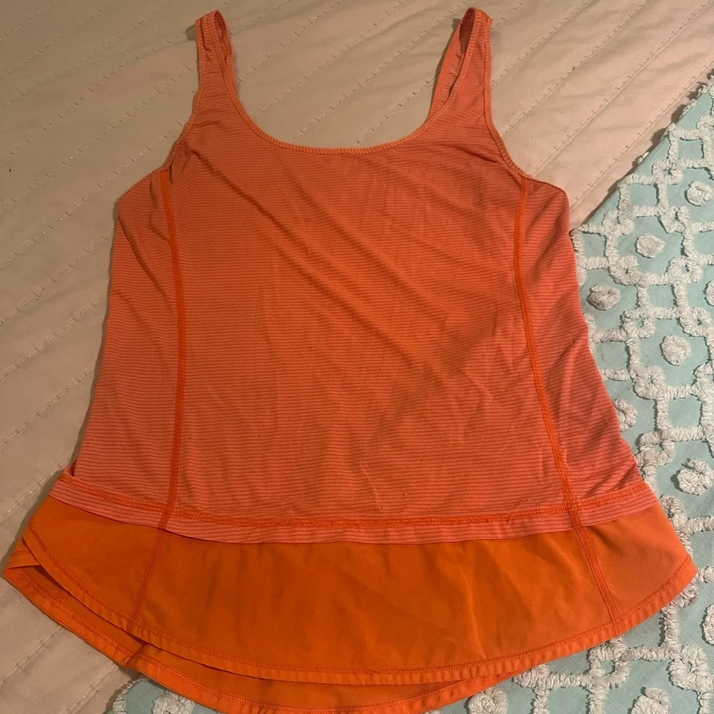 LULULEMON Orange unique Tank Sz 8 - Picture 3 of 9